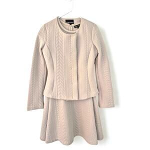 Emporio Armani Dress Jacket Cable Knit Effect Fit Flare Suit Career Office Siren